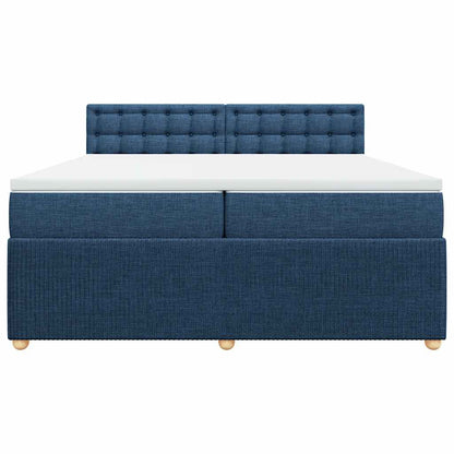 Boxspringbett mit Matratze Blau 200x200 cm Stoff