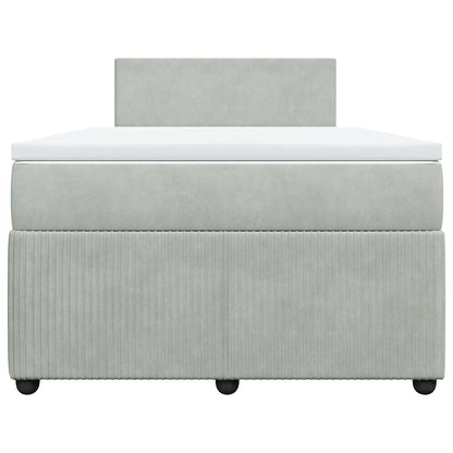 Boxspringbett mit Matratze Hellgrau 120x190 cm Samt