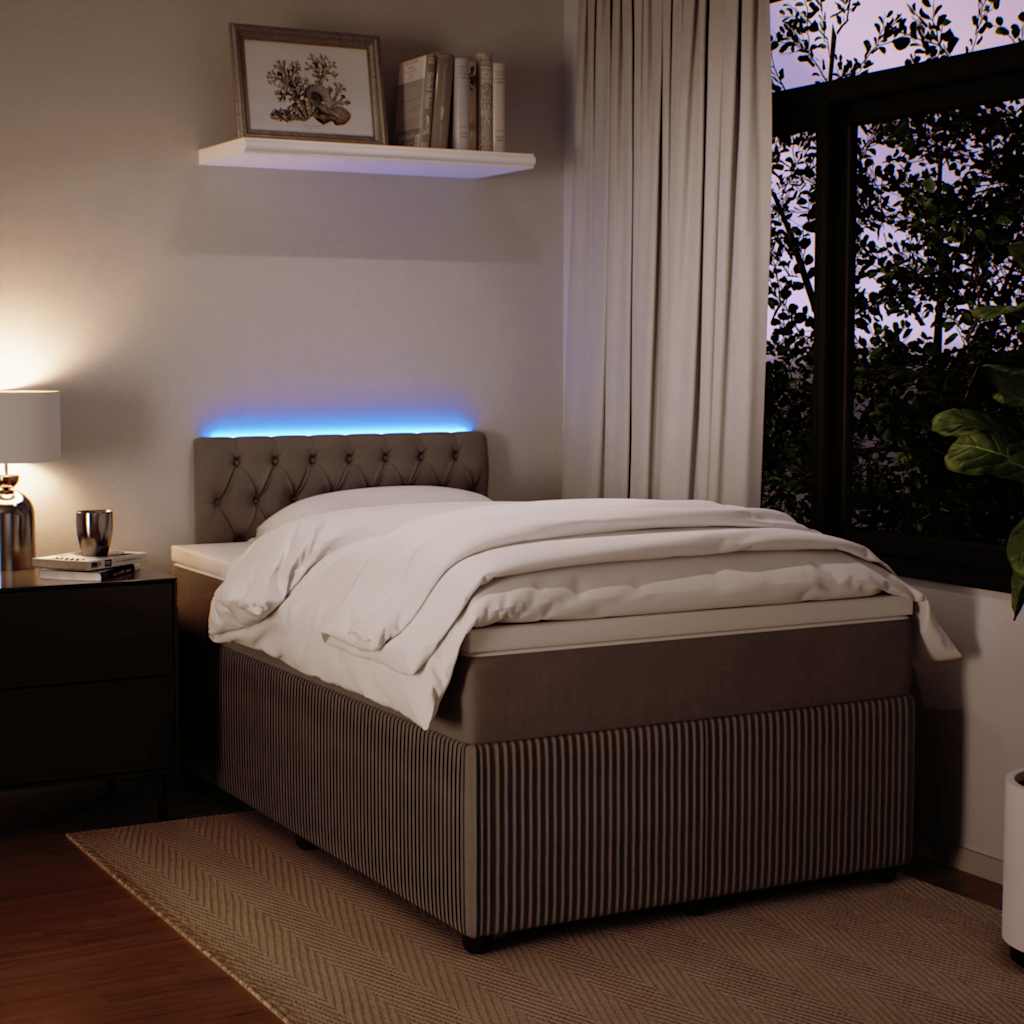 Boxspringbett mit Matratze Hellgrau 120x190 cm Samt