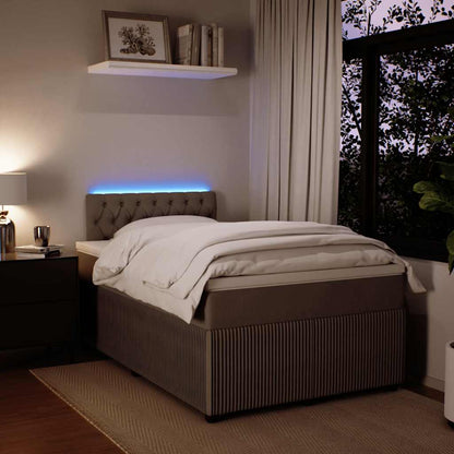 Boxspringbett mit Matratze Hellgrau 120x190 cm Samt