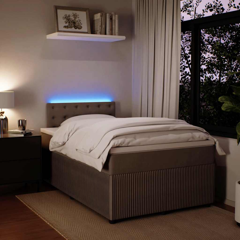Boxspringbett mit Matratze Hellgrau 120x190 cm Samt