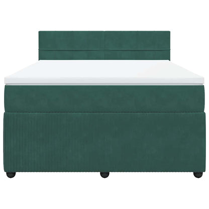 Boxspringbett mit Matratze Dunkelgrün 160x200 cm Samt