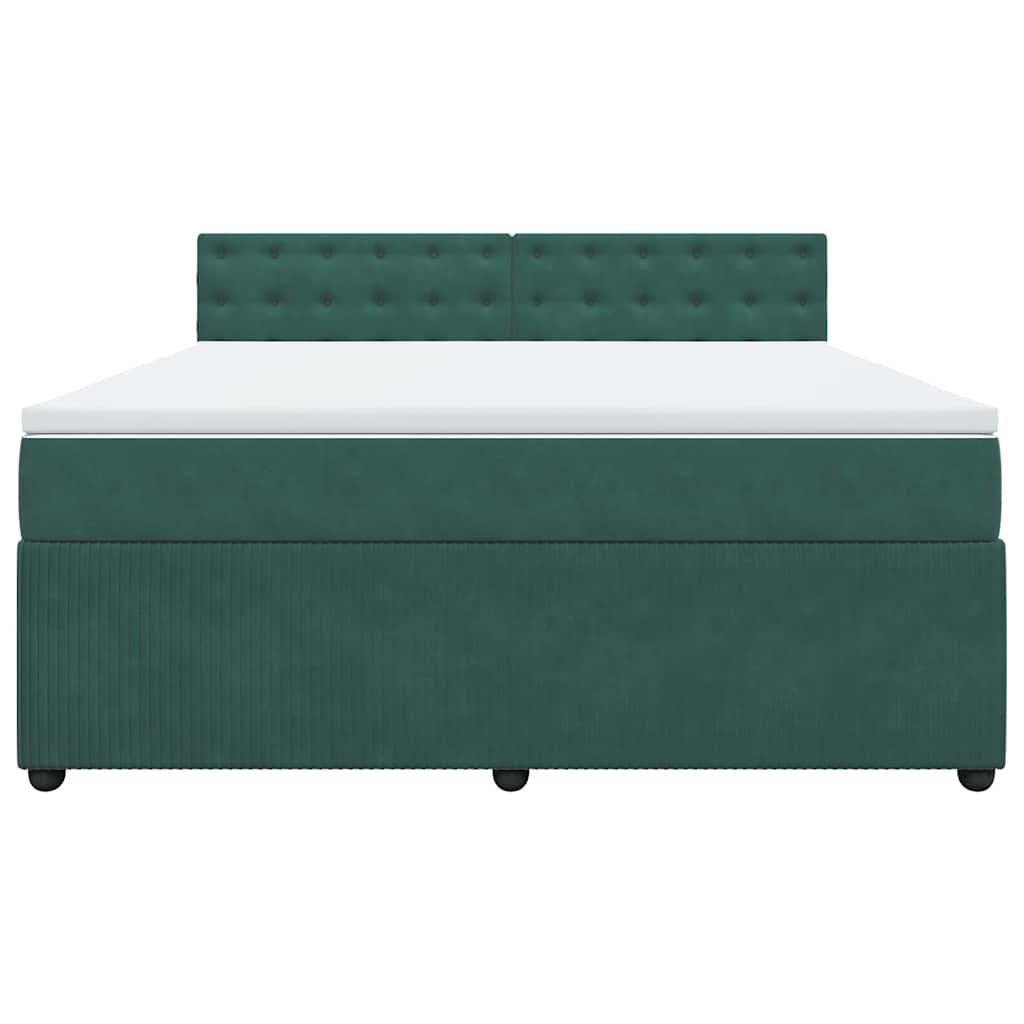 Boxspringbett mit Matratze Dunkelgrün 180x200 cm Samt