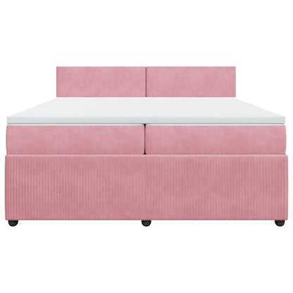 Boxspringbett mit Matratze Rosa 200x200 cm Samt