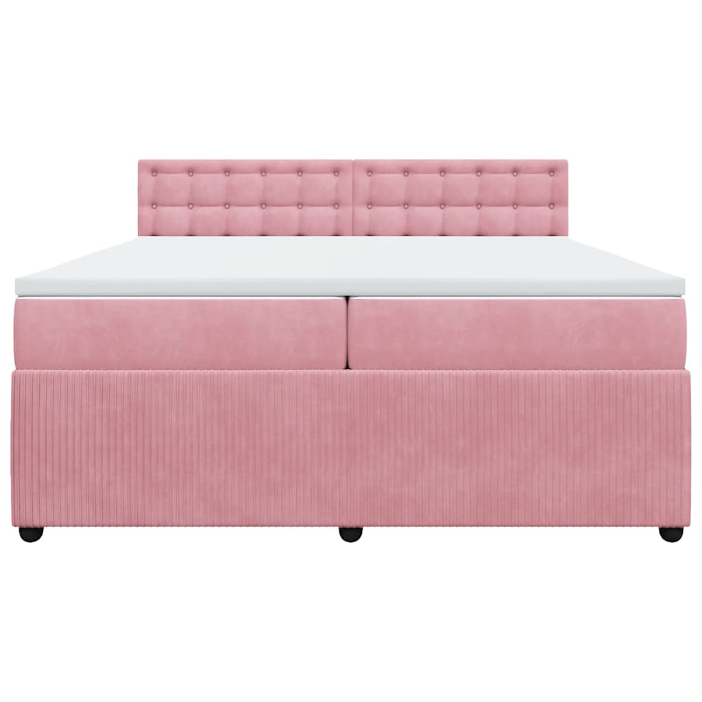 Boxspringbett mit Matratze Rosa 200x200 cm Samt
