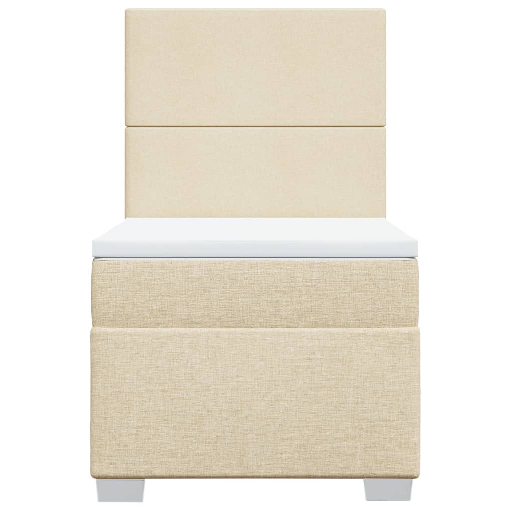 Boxspringbett mit Matratze Creme 90x190 cm Stoff