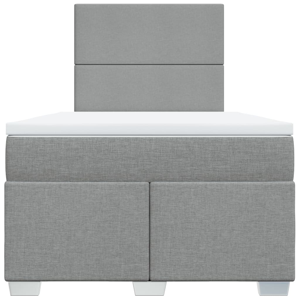 Boxspringbett mit Matratze Hellgrau 120x190 cm Stoff
