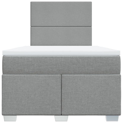 Boxspringbett mit Matratze Hellgrau 120x190 cm Stoff