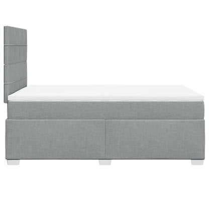 Boxspringbett mit Matratze Hellgrau 120x190 cm Stoff