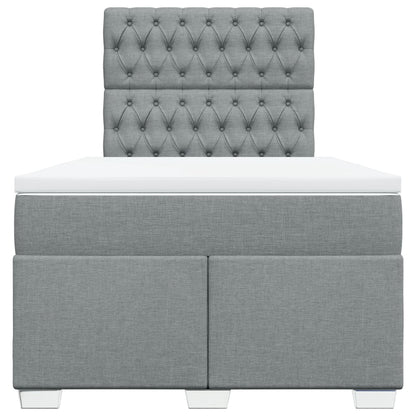 Boxspringbett mit Matratze Hellgrau 120x190 cm Stoff