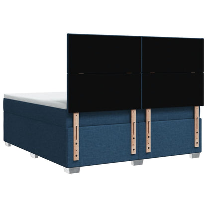 Boxspringbett mit Matratze Blau 180x200 cm Stoff