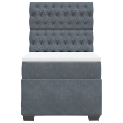Boxspringbett mit Matratze Dunkelgrau 100x200 cm Samt