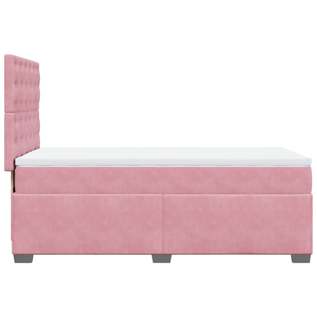 Boxspringbett mit Matratze Rosa 100x200 cm Samt