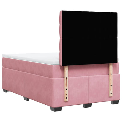 Boxspringbett mit Matratze Rosa 120x190 cm Samt