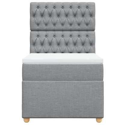 Boxspringbett mit Matratze Hellgrau 80x200 cm Stoff