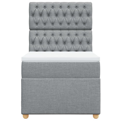 Boxspringbett mit Matratze Hellgrau 90x190 cm Stoff