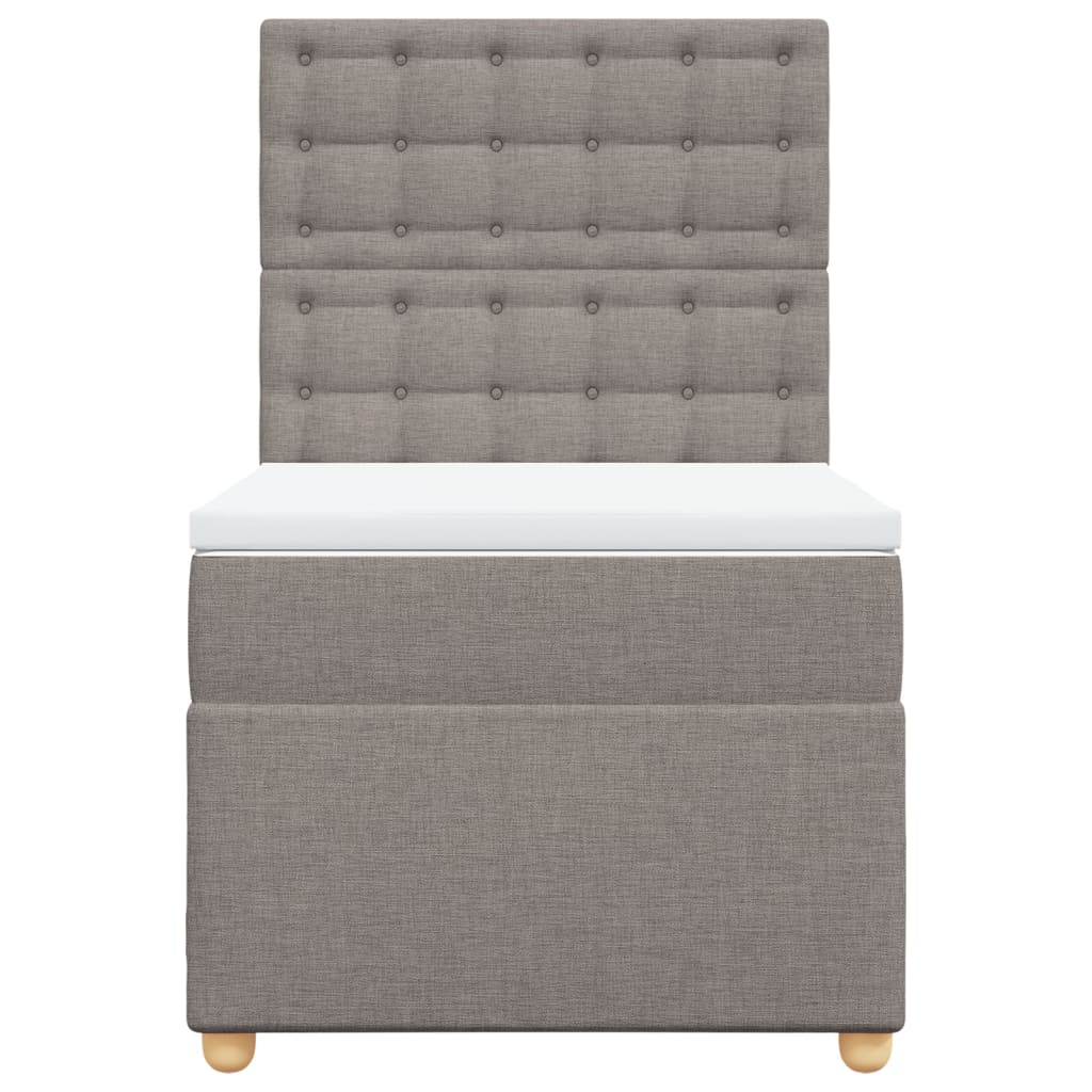 Boxspringbett mit Matratze Taupe 100x200 cm Stoff