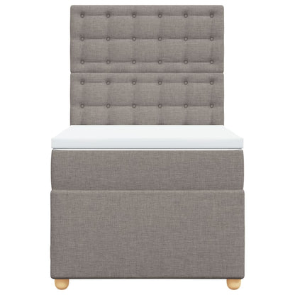Boxspringbett mit Matratze Taupe 100x200 cm Stoff