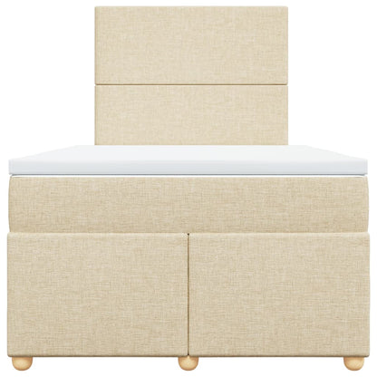 Boxspringbett mit Matratze Creme 120x190 cm Stoff