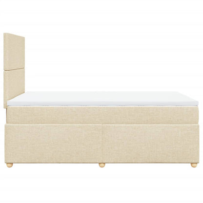 Boxspringbett mit Matratze Creme 120x190 cm Stoff