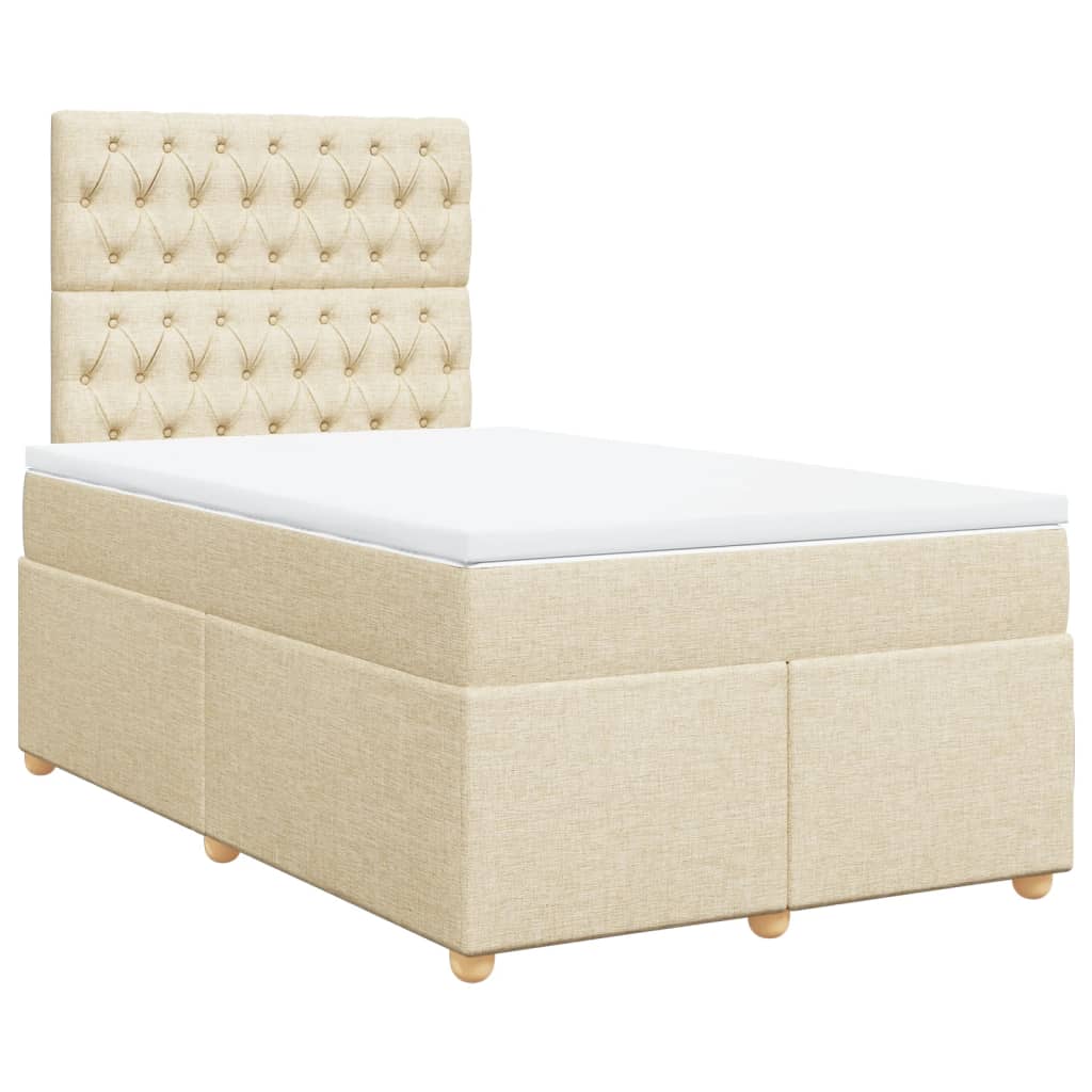 Boxspringbett mit Matratze Creme 120x190 cm Stoff