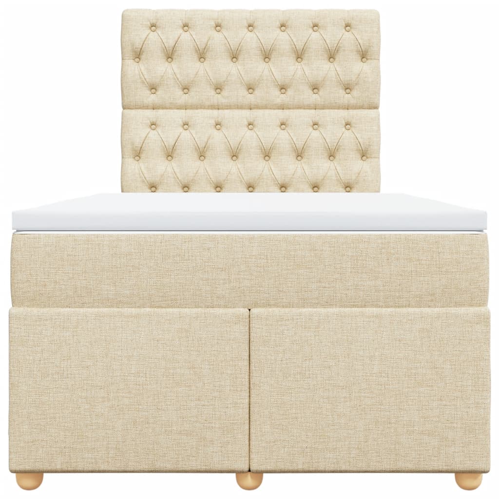Boxspringbett mit Matratze Creme 120x190 cm Stoff