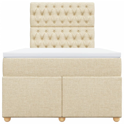 Boxspringbett mit Matratze Creme 120x190 cm Stoff
