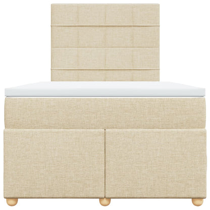 Boxspringbett mit Matratze Creme 120x200 cm Stoff