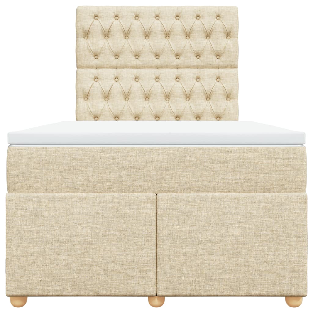 Boxspringbett mit Matratze Creme 120x200 cm Stoff