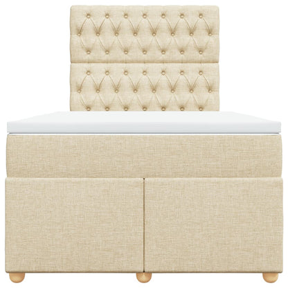 Boxspringbett mit Matratze Creme 120x200 cm Stoff