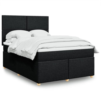 Boxspringbett mit Matratze Schwarz 140x190 cm Stoff