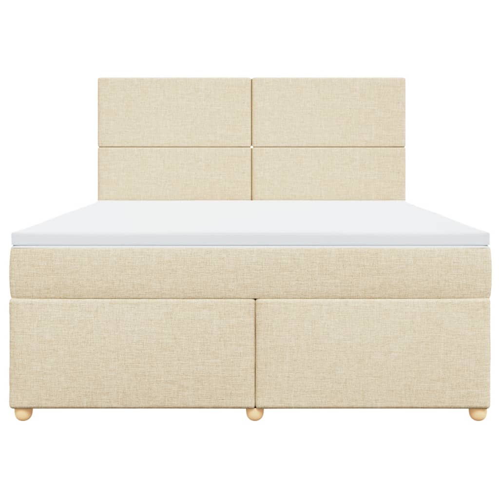 Boxspringbett mit Matratze Creme 180x200 cm Stoff