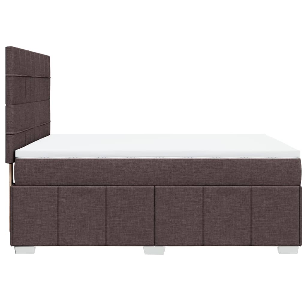 Boxspringbett mit Matratze Dunkelbraun 160x200 cm Stoff
