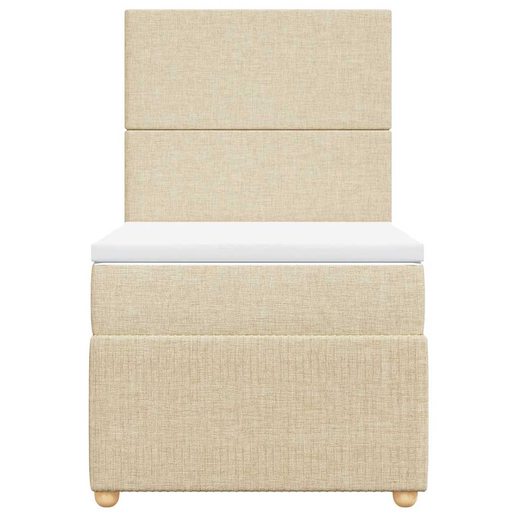 Boxspringbett mit Matratze Creme 90x190 cm Stoff