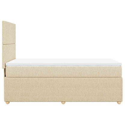 Boxspringbett mit Matratze Creme 90x190 cm Stoff
