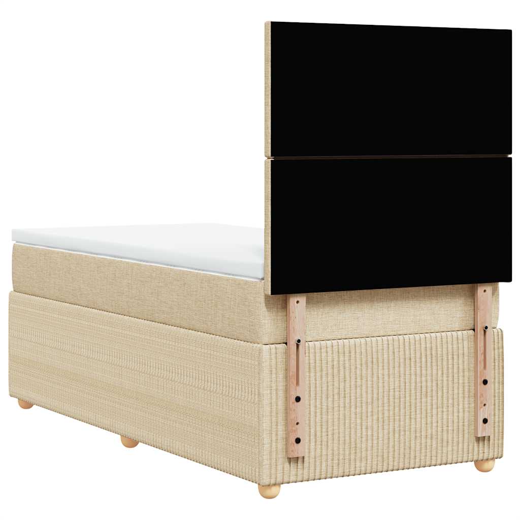 Boxspringbett mit Matratze Creme 90x190 cm Stoff