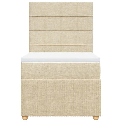 Boxspringbett mit Matratze Creme 90x190 cm Stoff