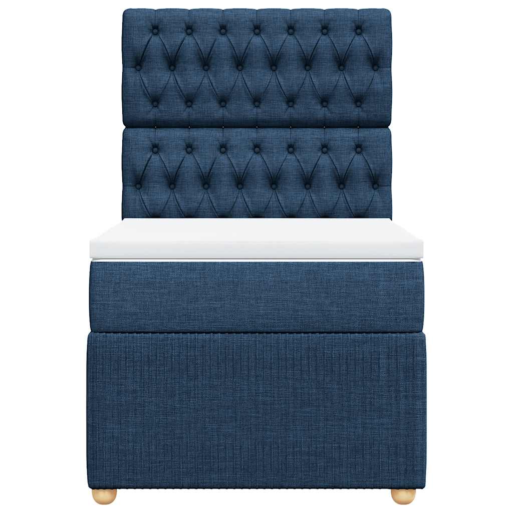 Boxspringbett mit Matratze Blau 100x200 cm Stoff