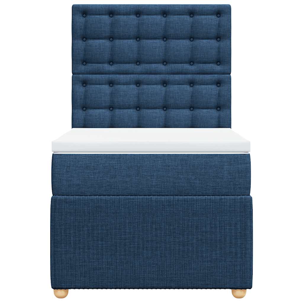 Boxspringbett mit Matratze Blau 100x200 cm Stoff