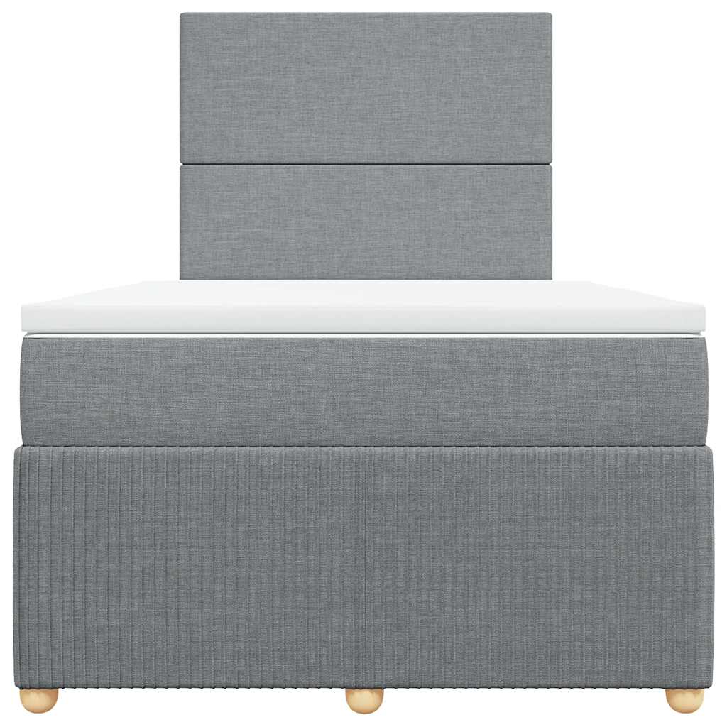 Boxspringbett mit Matratze Hellgrau 120x190 cm Stoff