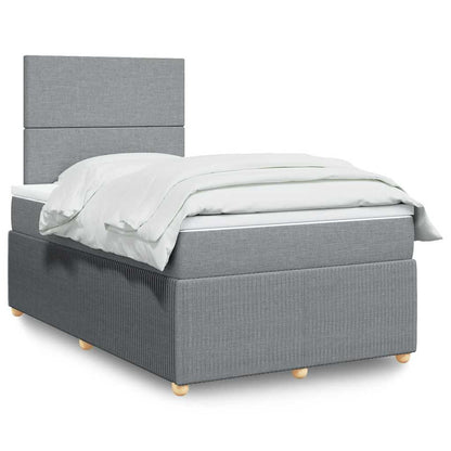 Boxspringbett mit Matratze Hellgrau 120x190 cm Stoff