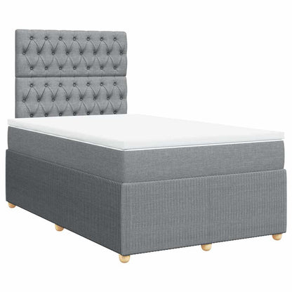 Boxspringbett mit Matratze Hellgrau 120x190 cm Stoff
