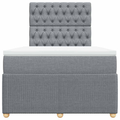 Boxspringbett mit Matratze Hellgrau 120x190 cm Stoff