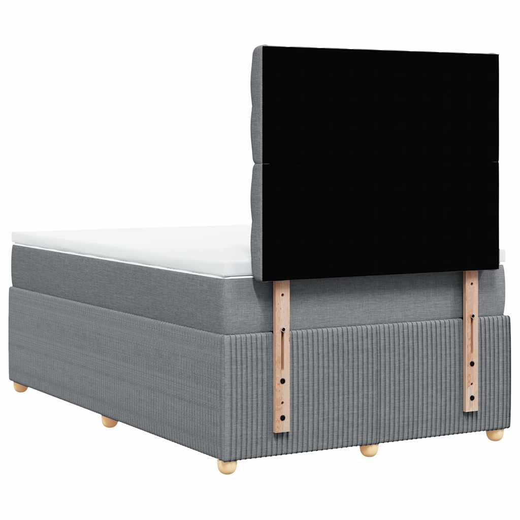 Boxspringbett mit Matratze Hellgrau 120x190 cm Stoff