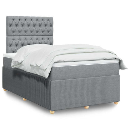 Boxspringbett mit Matratze Hellgrau 120x190 cm Stoff