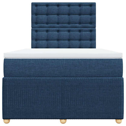Boxspringbett mit Matratze Blau 120x200 cm Stoff