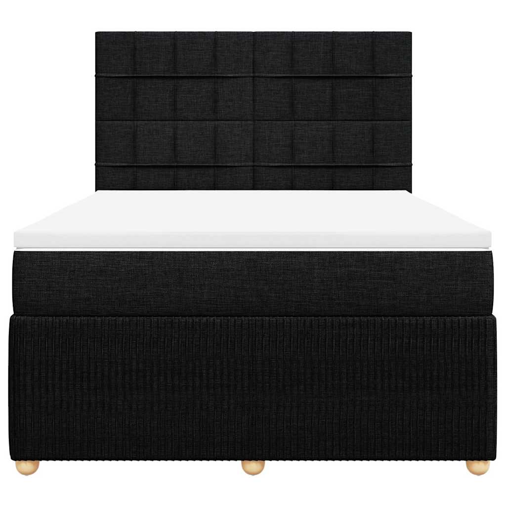 Boxspringbett mit Matratze Schwarz 140x190 cm Stoff