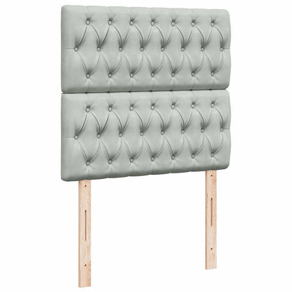 Boxspringbett mit Matratze Hellgrau 100x200 cm Samt