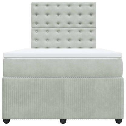 Boxspringbett mit Matratze Hellgrau 120x190 cm Samt