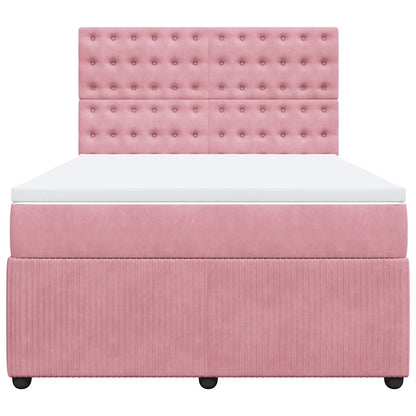 Boxspringbett mit Matratze Rosa 140x200 cm Samt
